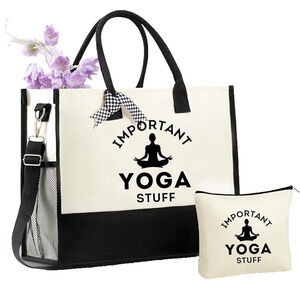 Large Canvas Yoga Graphic Tote Bag Shoulder‎ Strap Travel Work Gym Gift Classic